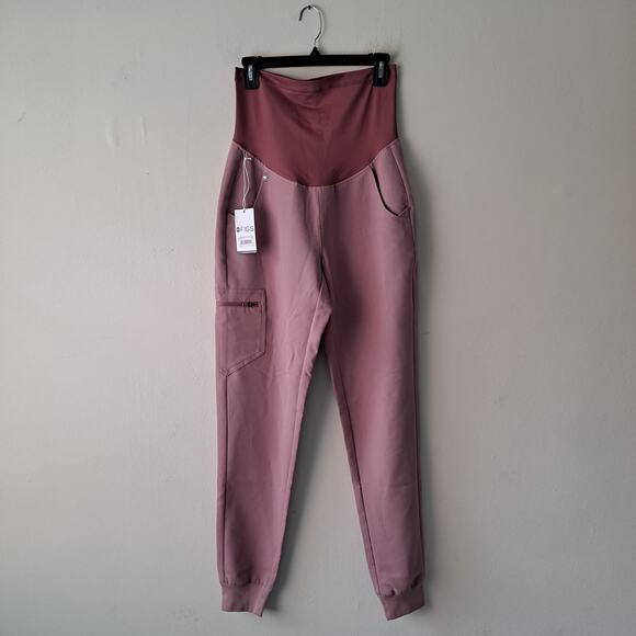 FIGS Zamora Maternity Jogger Scrub Pants Mineral Mauve Womens Tall Size XXS NWT - Picture 4 of 11